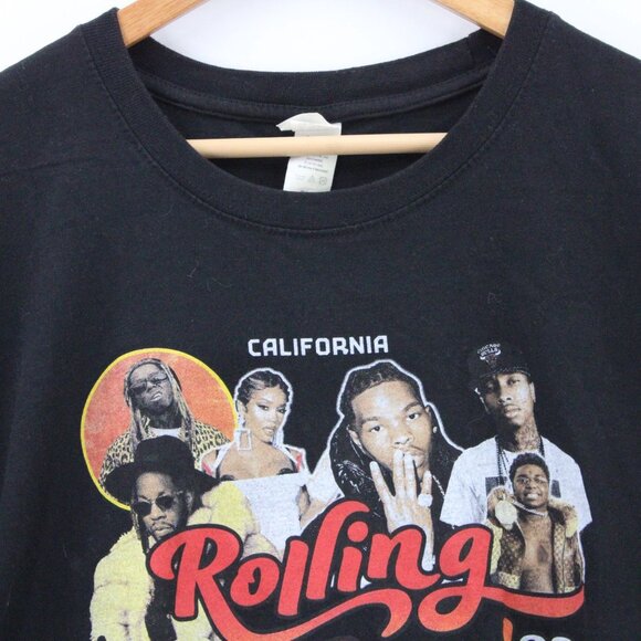 Rolling Loud Shirt Men Black Short Sleeve California Concert Graphic Tee 23" 2XL - Picture 5 of 9